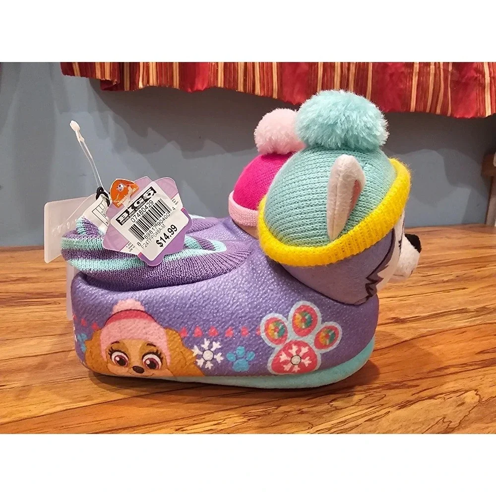 Nickelodeon Girls' Paw Patrol Slippers - Purple, Size 9/10 Toddler